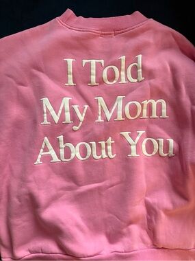 Yellow The Label Pink Crew Neck Graphic Sweatshirt Small